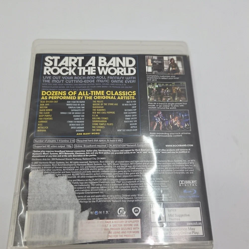 Rock Band PS3 PlayStation 3 Game Complete CIB Tested Clean Disc MTV Games EA
